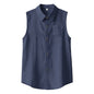 Men's Sleeveless Linen Shirt Vest