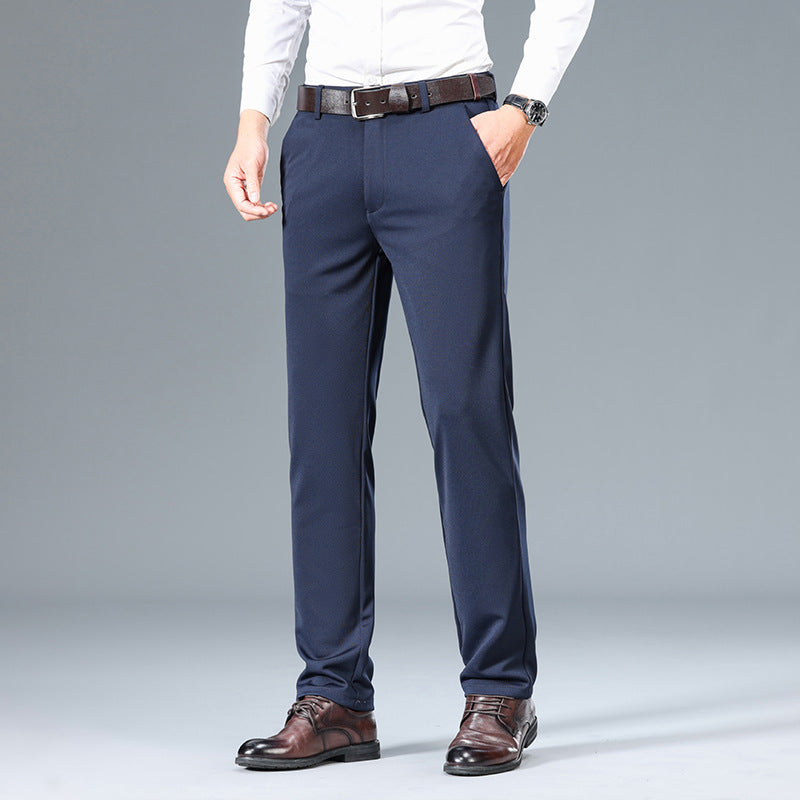 Elastic Straight Leg Casual Trousers for Men