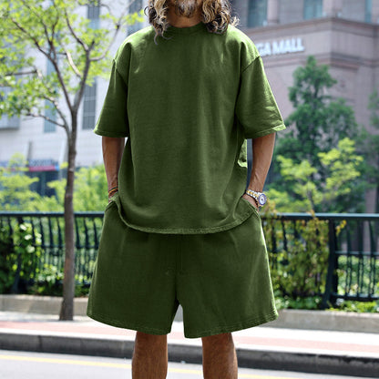 Men's Casual Short Sleeve T-Shirt and Shorts Set