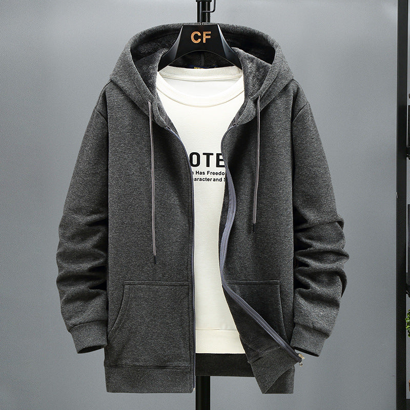 Fleece Lined Hooded Cardigan for Men