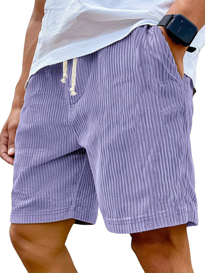Mens Retro Corduroy Casual Shorts