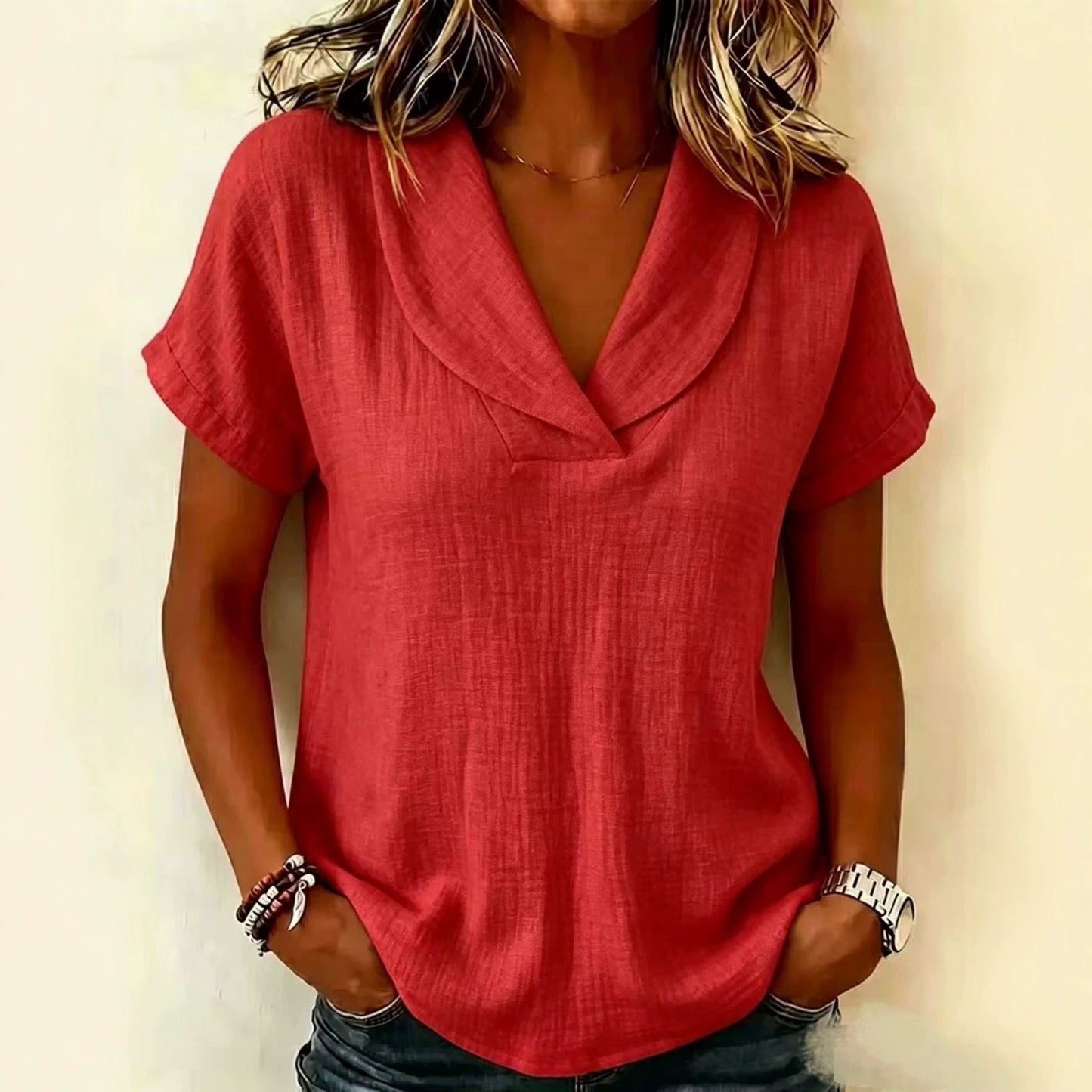 Summer knitted short-sleeve