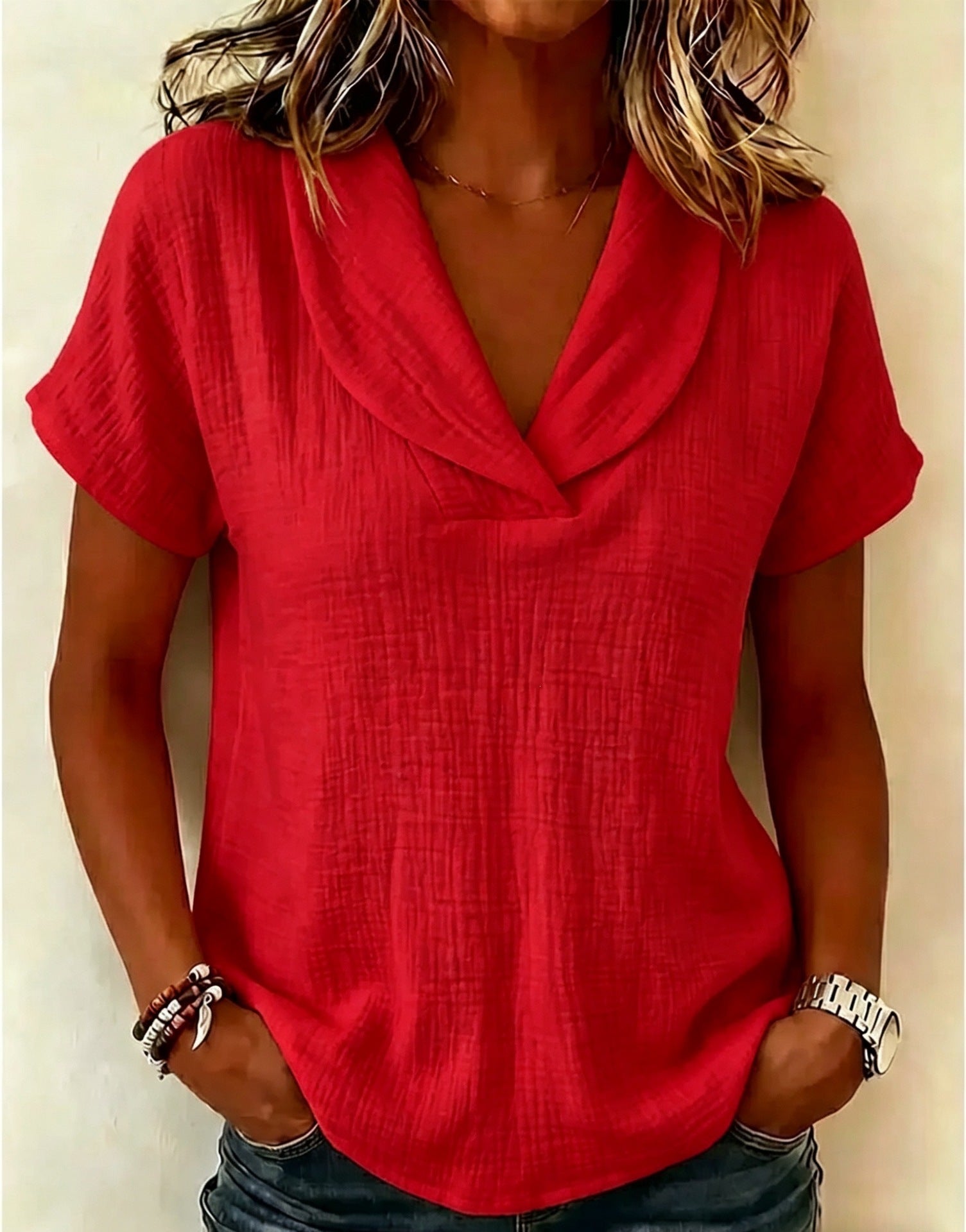Summer knitted short-sleeve