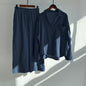 cotton and linen shirts, high-waisted loose trousers