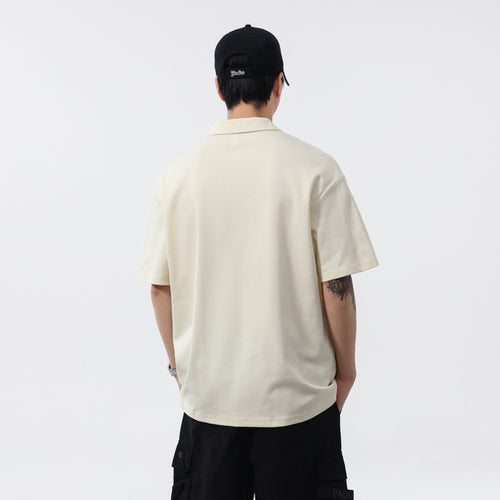 Black and white checkered men's Polo shirt