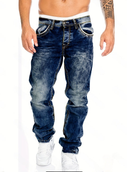 Straight Leg Denim Pants for Men