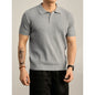 Ribbed Knit Polo Shirt