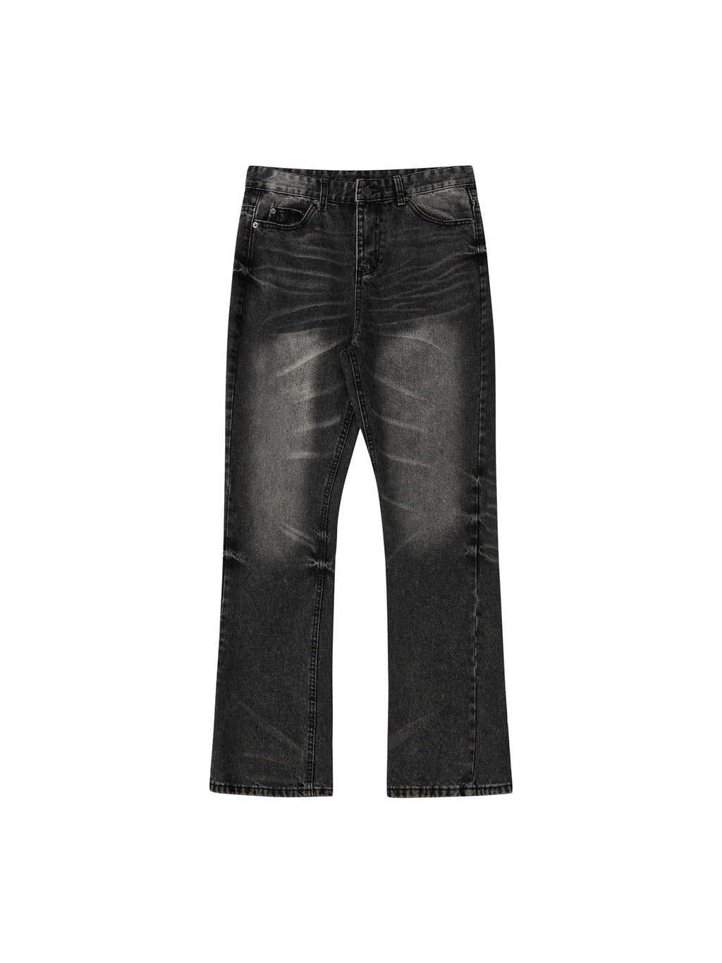 Retro washed black slightly flared jeans