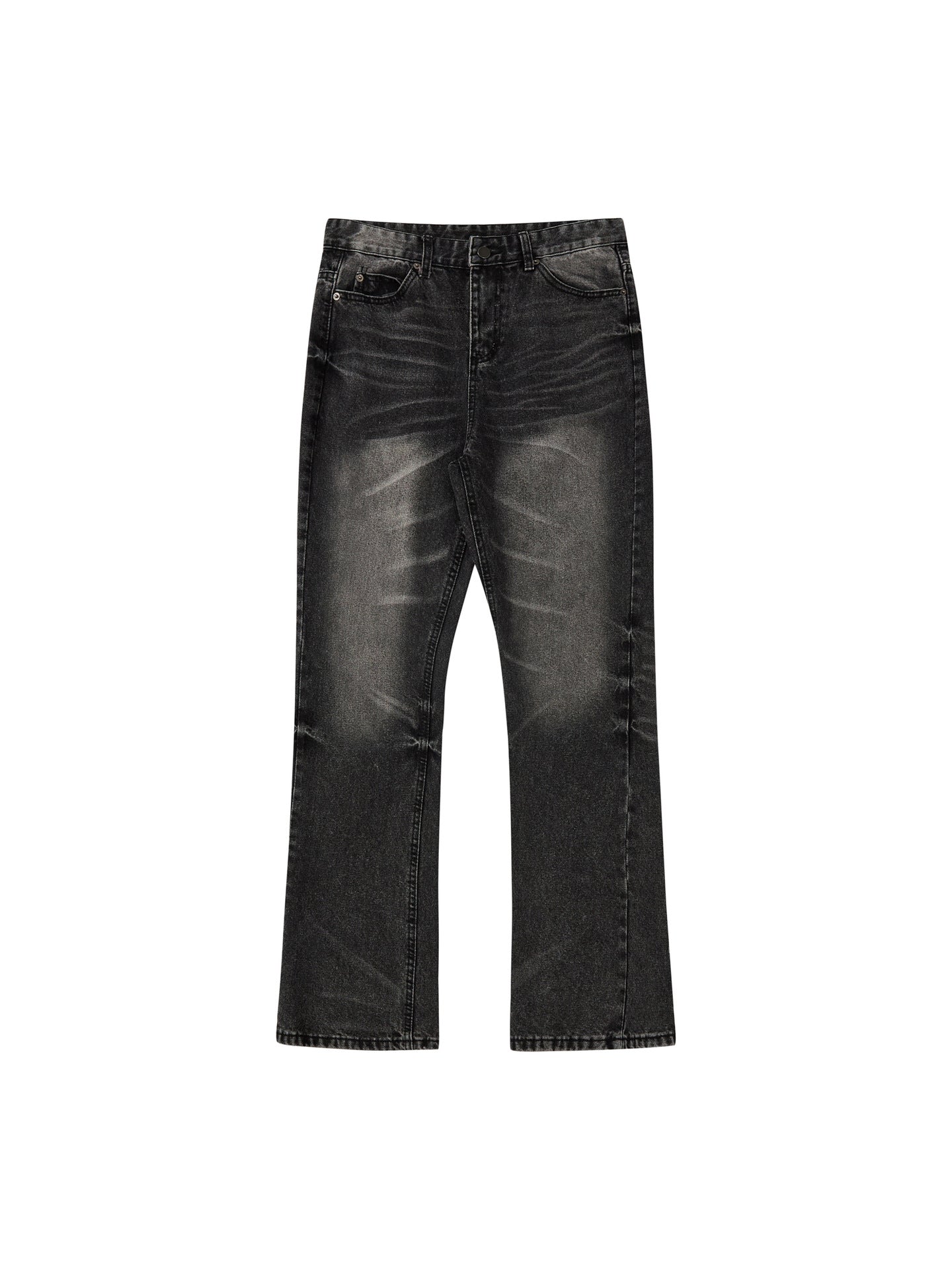 Retro washed black slightly flared jeans