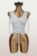 Slim-fit drawstring minimalist sexy camisole top