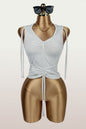Slim-fit drawstring minimalist sexy camisole top