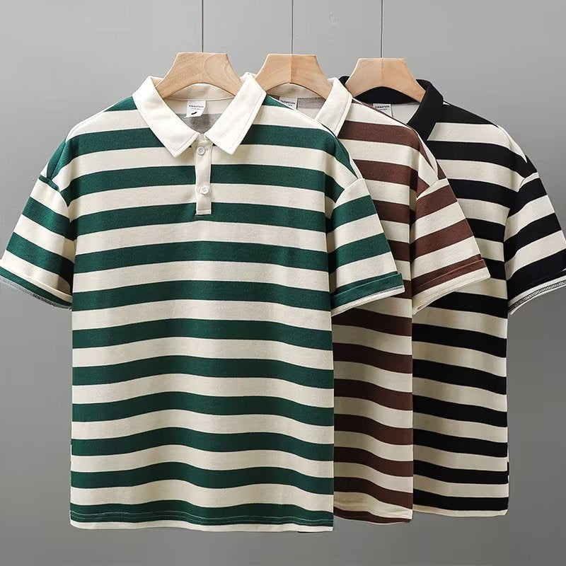 Striped Short Sleeve Polo Shirt
