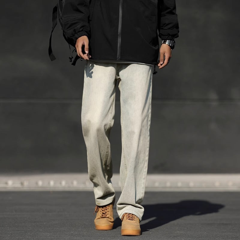 NASA Design Loose Straight Leg Jeans for Men