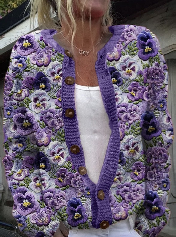 3D Digital Print Cardigan Sweatshirt Jacket