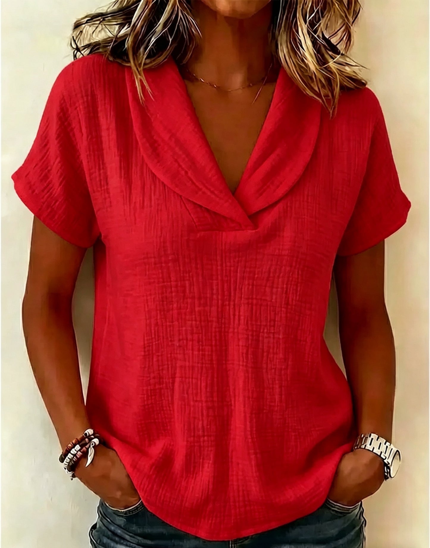 Summer knitted short-sleeve