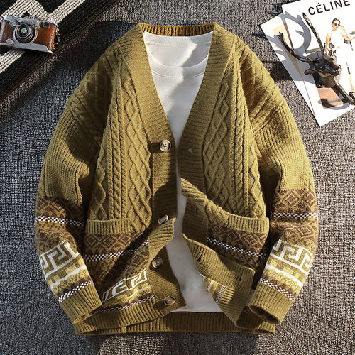 Fair Isle Jacquard Knitted Sweater Men