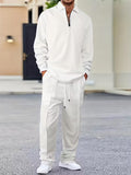 Men's Plaid Casual Suit with Drawstring Pants