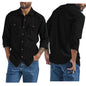 Faux Denim Mens Cardigan Shirt