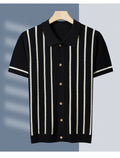 Thick Short Sleeve Color Block Polo Shirt