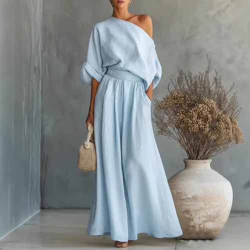 Elegant Off-Shoulder Top and Pants