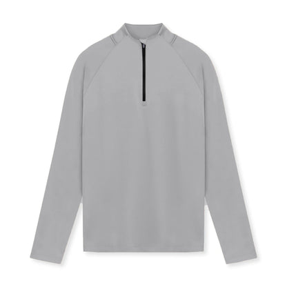 Mens Solid Color Half Zip Turtleneck Sport Shirt