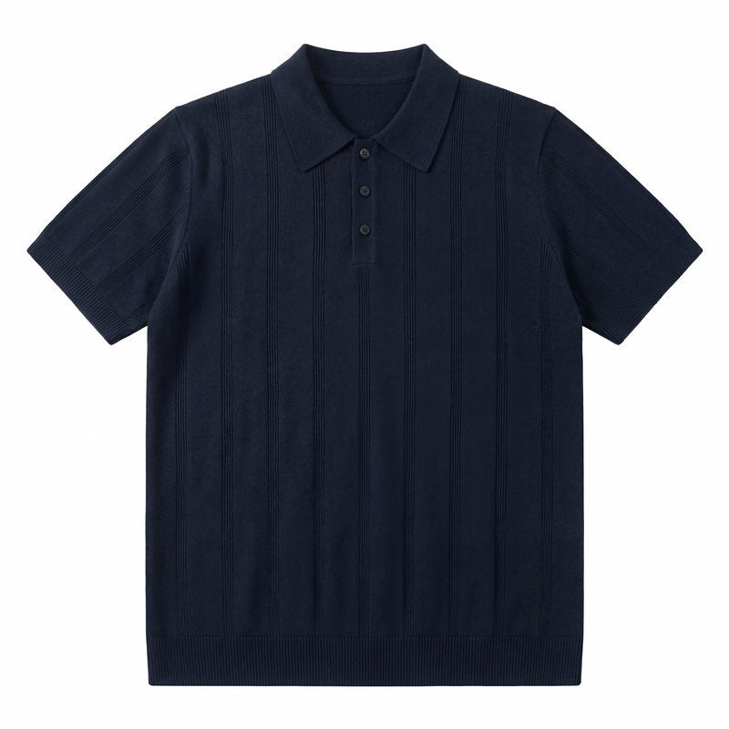16-Gauge Tencel Linen Knitted Polo Shirt for Men Summer Thin Breathable Old Money Style