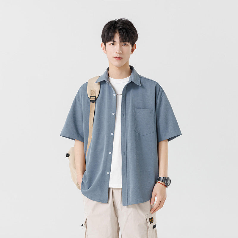 Mens Summer Ice Silk Shirt Jacket