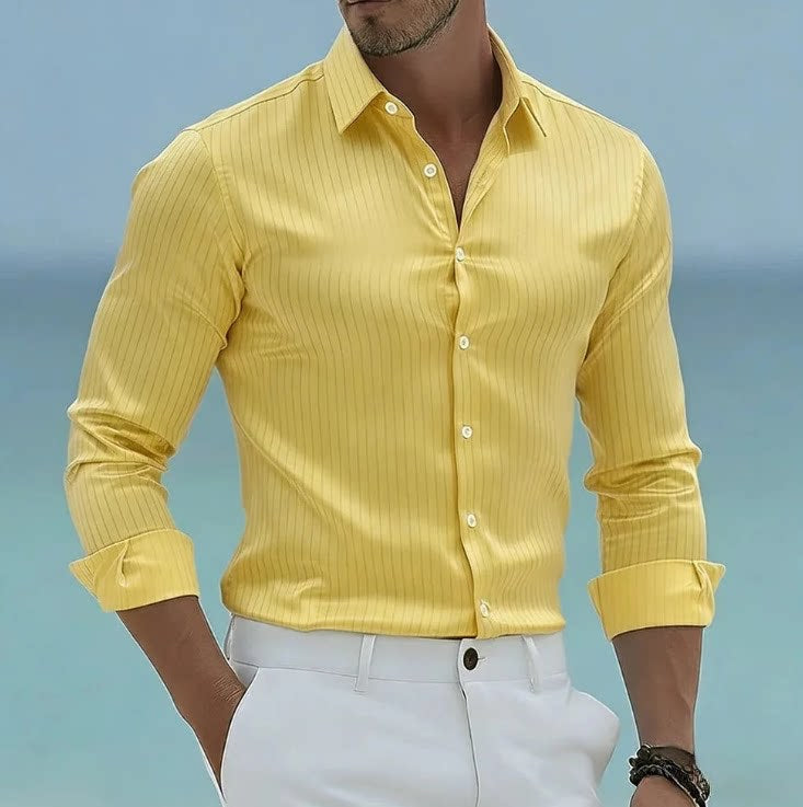 Mens Long Sleeve Striped Shirt