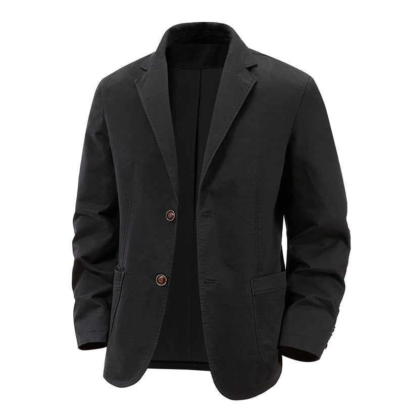 Men's Casual Suit Solid Color Washed Cotton