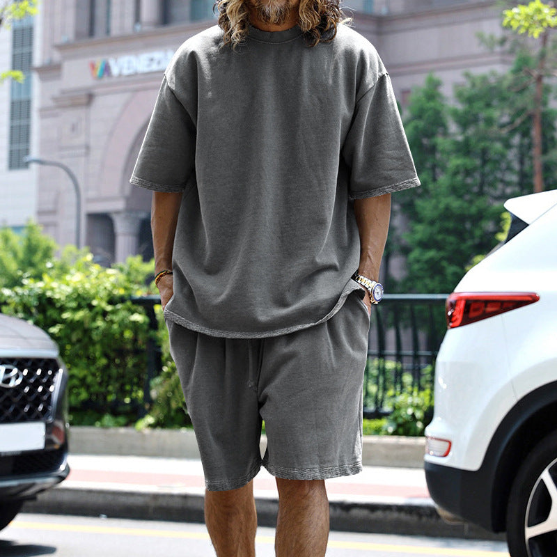 Men's Casual Short Sleeve T-Shirt and Shorts Set