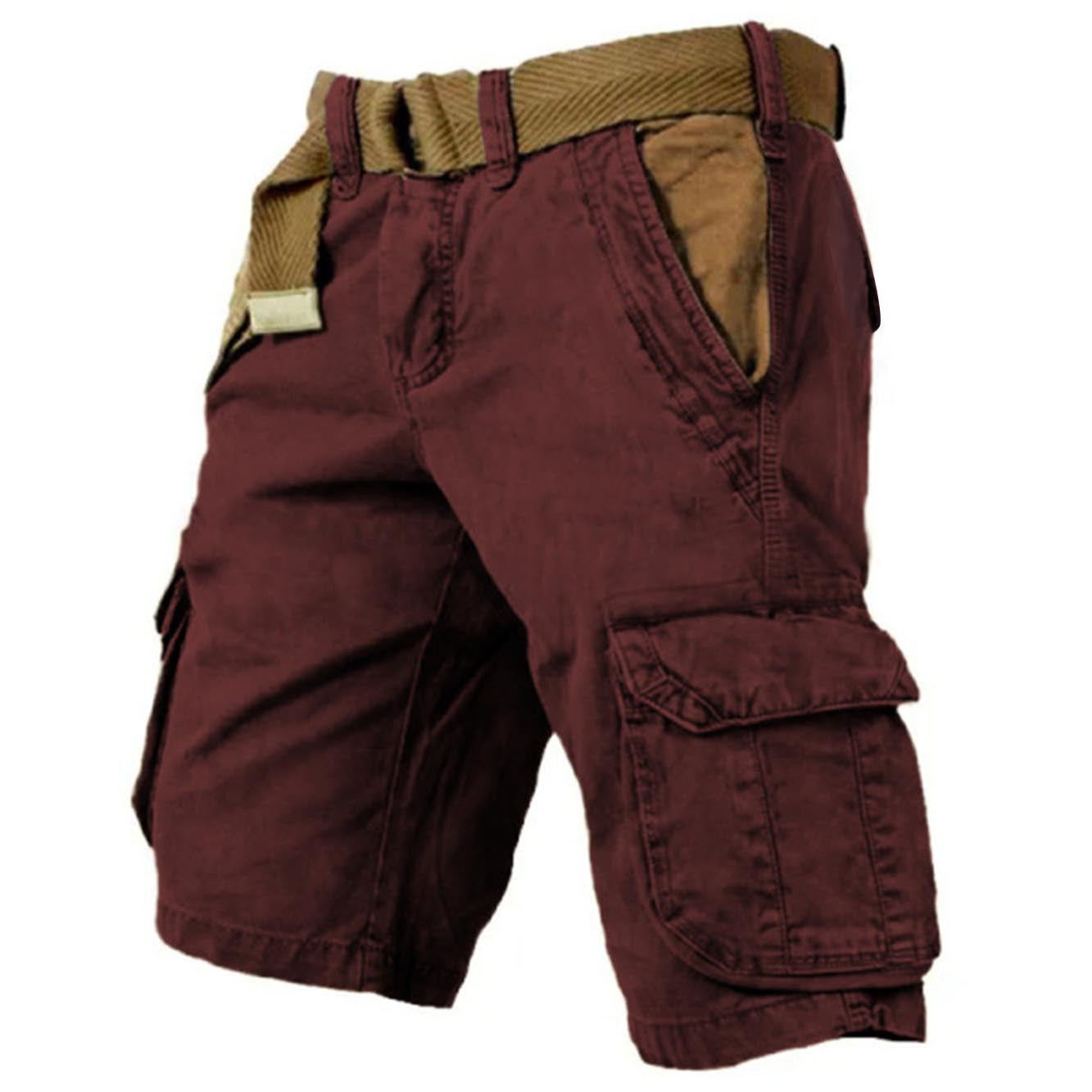 Mens Summer Cargo Shorts Loose Fit