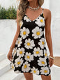 Floral Print V-Neck A-Line Dress