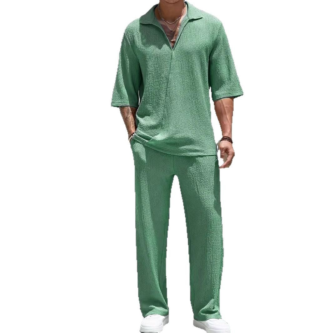 Men's Casual Shirt and Pants Set