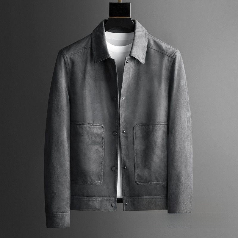 Mens Lapel Collar Wool Blend Jacket