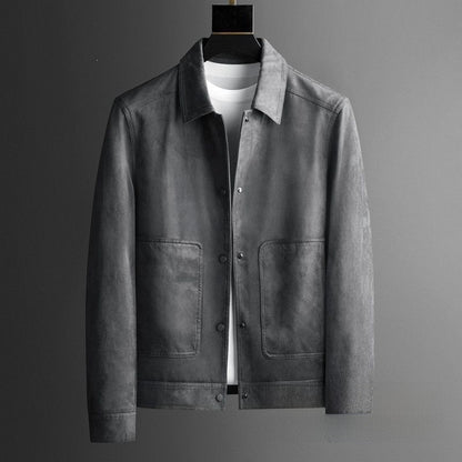 Mens Lapel Collar Wool Blend Jacket