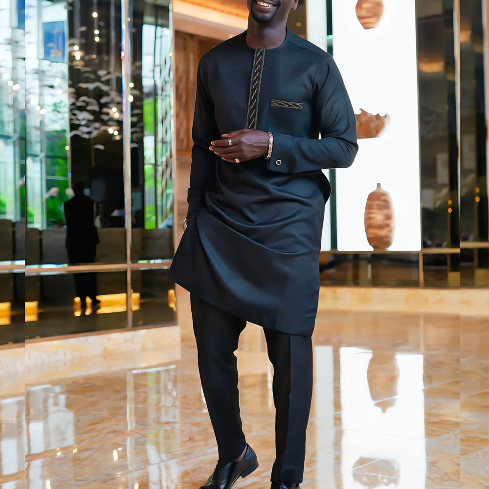African Ethnic Style Men's Casual Two-Piece Suit
