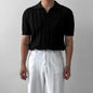 Hollow Mesh Knit Mens Polo Shirt