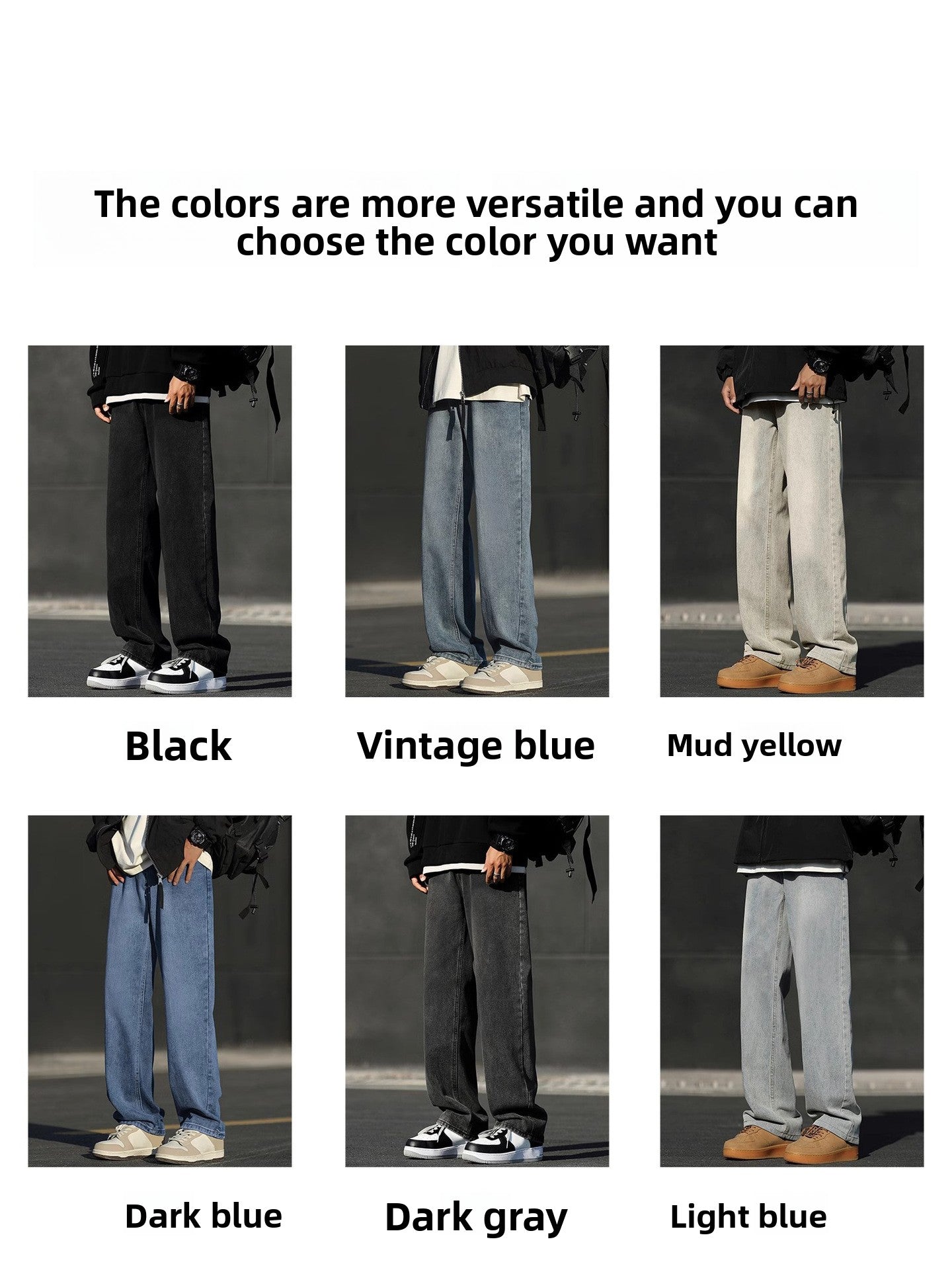 NASA Design Loose Straight Leg Jeans for Men