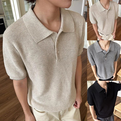 Mens Breathable Slim Fit Polo Shirt