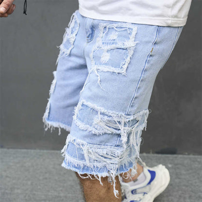 Men's Denim Shorts Casual Loose Fit