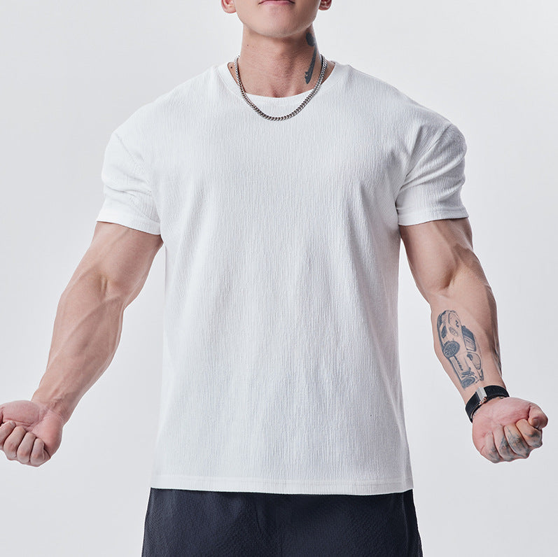 High-Quality Texture Cuff Sleeve T-Shirt for Men