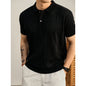 Mens Breathable Knitted Polo Shirt