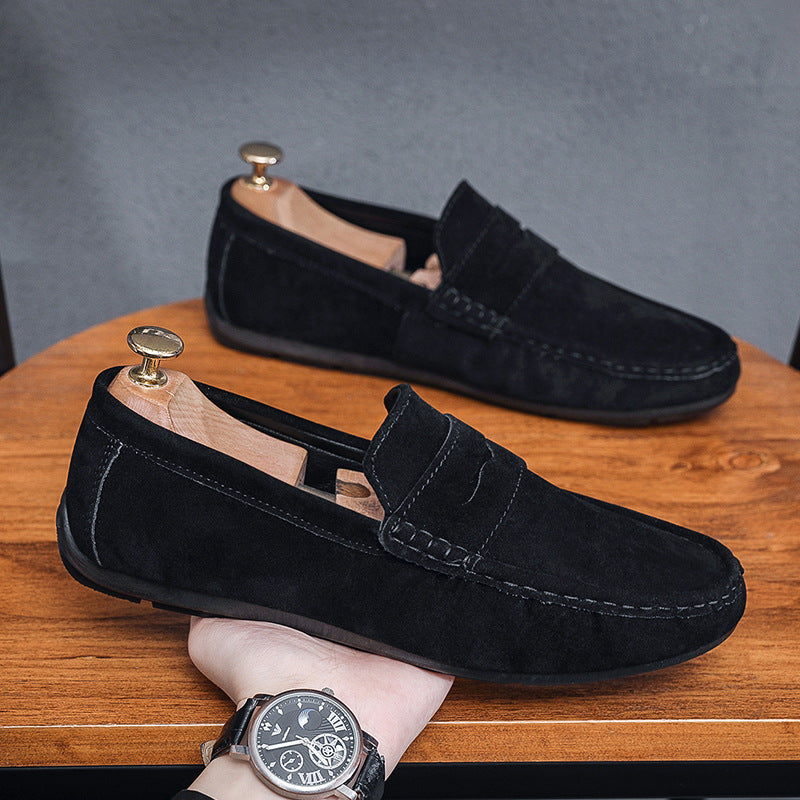 Mens British Style Suede Slip On Casual Shoes