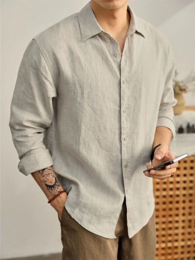 Mens Long Sleeve Cardigan Shirt