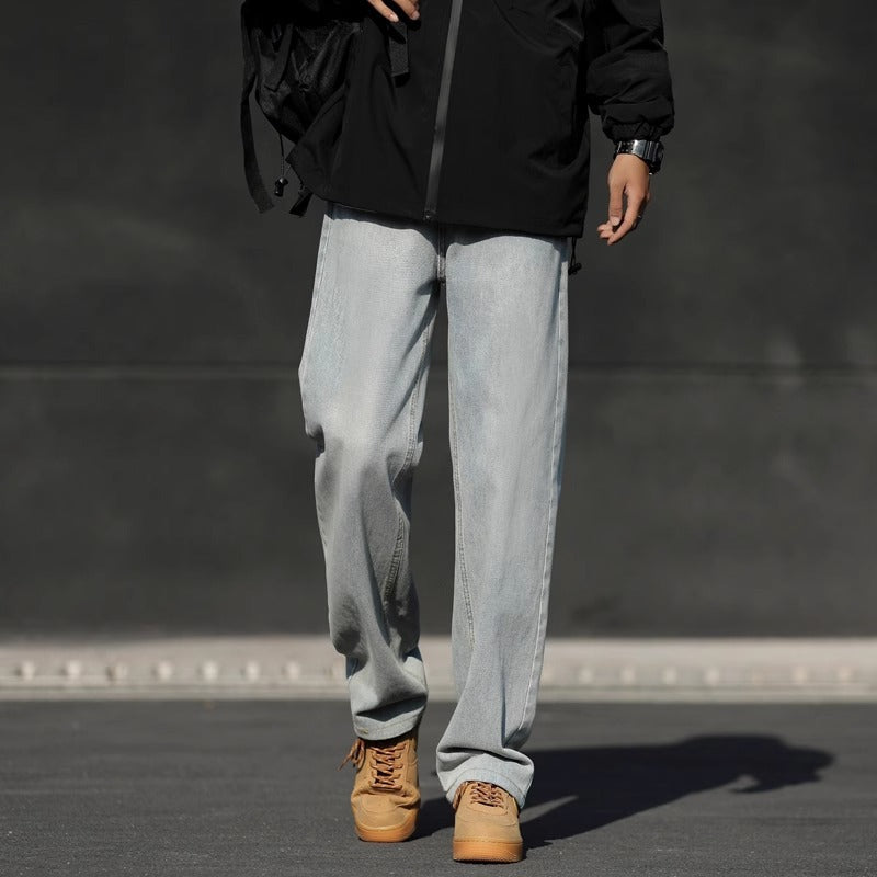 NASA Design Loose Straight Leg Jeans for Men