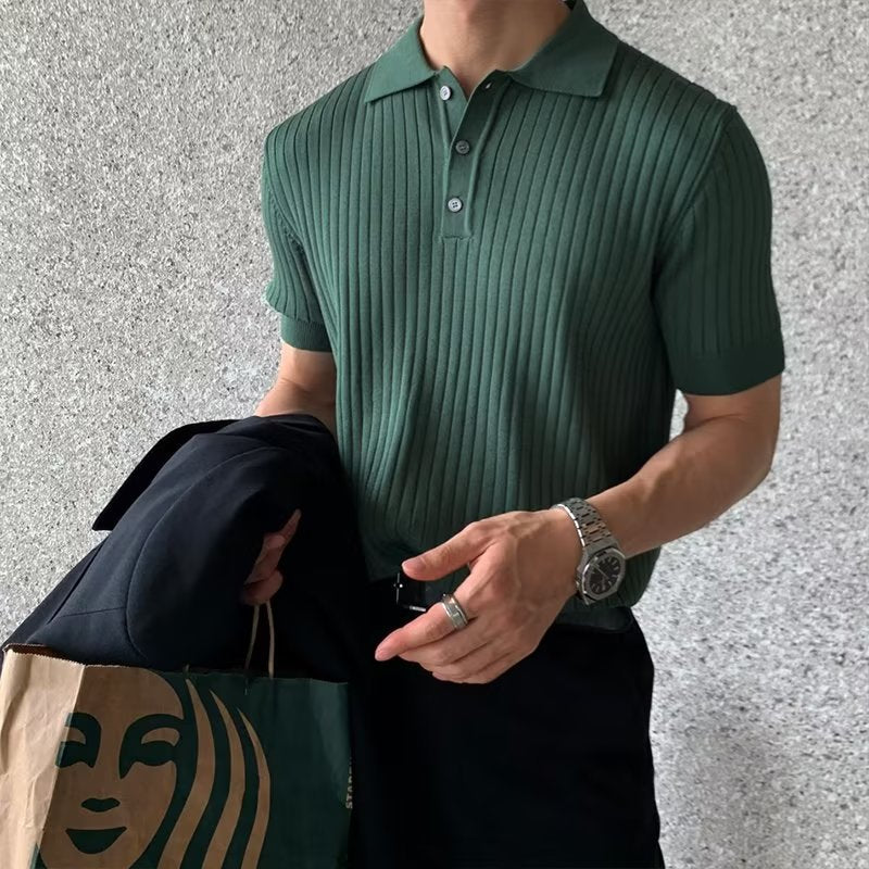 Lapel Polo Knit Sweater