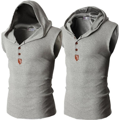 Mens Stretch Hooded Sweat Vest