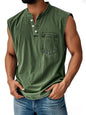 Men Sleeveless Button Down Polo Vest