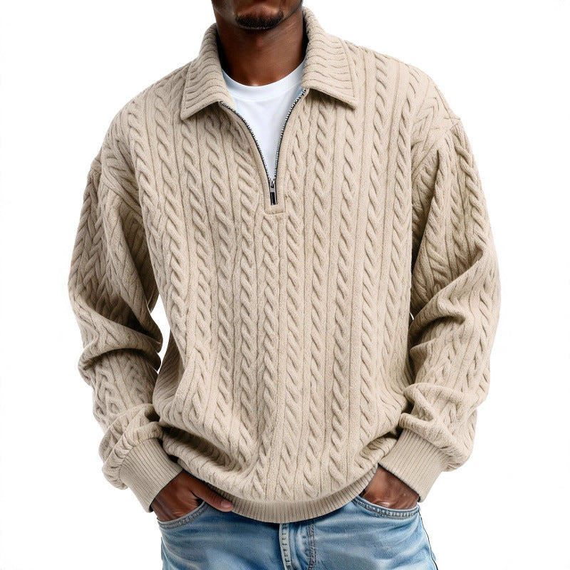 Mens Half Zip Sweatshirt with 3D Digital Print