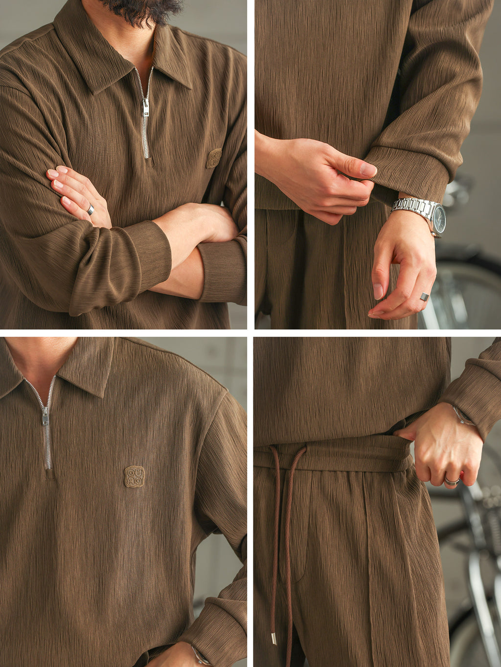 Mens Polo Long Sleeve Sports Suit